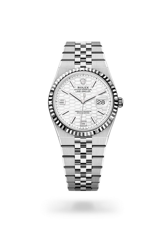 Rolex land-dweller ในวัสดุ White Rolesor, m127234-0001 - นำสว่าง