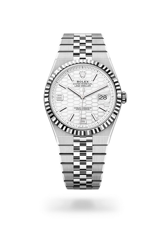 Rolex land-dweller ในวัสดุ White Rolesor, m127334-0001 - นำสว่าง