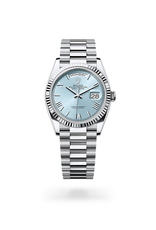 Rolex day-date ในวัสดุ แพลทินัม, m128236-0018 - นำสว่าง