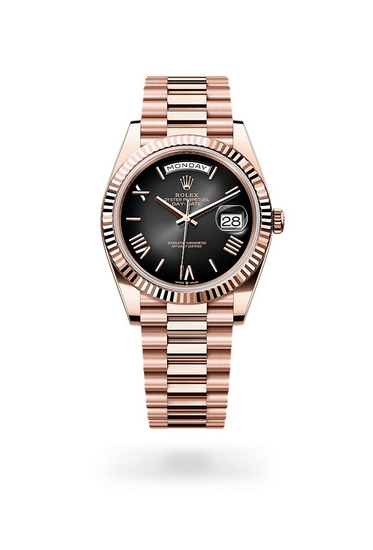 Rolex day-date ในวัสดุ เอเวอร์โรสโกลด์, m228235-0055 - นำสว่าง